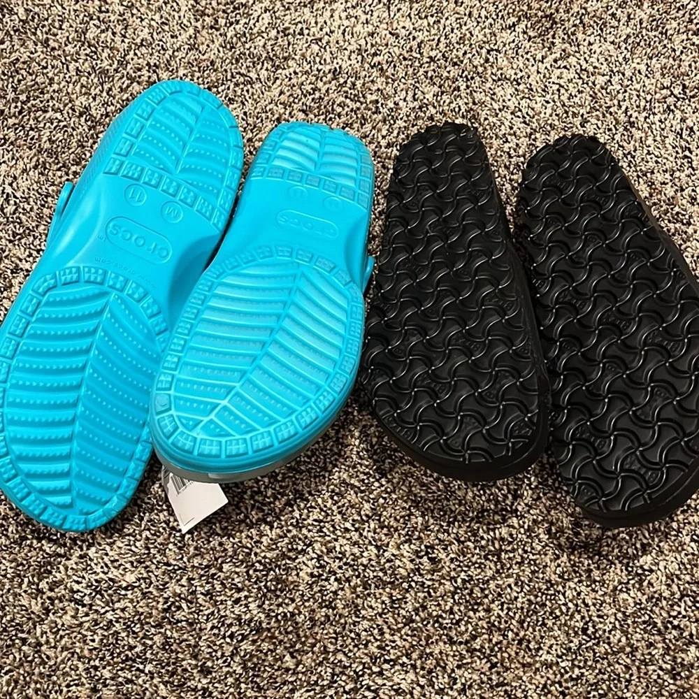 Men’s Birkenstock Slides & Crocs Translucent Comfort Shoe, NWT